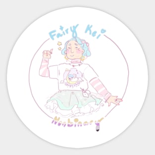 Fairy Kei & Nonbinary Pride Sticker Sticker